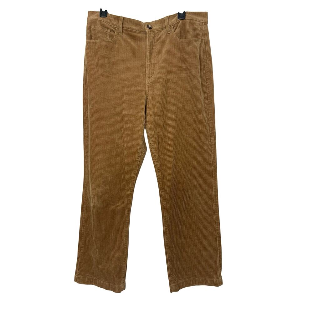 LOFT Camel Tan Corduroy Pants Straight Leg Mid Rise 12 Preppy Academia Casual